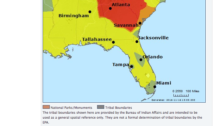 “Unhealthy” Air Quality in Northeast Georgia