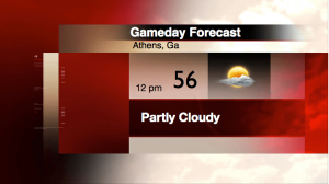 The Bulldogs and Buccaneers kick off at noon Saturday at a cool, crisp 56 degrees. 