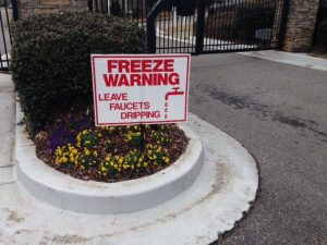Freeze Warning Outside Local Apartments