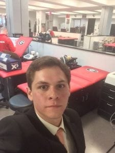 Reporter Zack Watson at UGA's Athletic Department Training Room