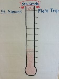 5th graders working towards their fundraising goal to go on a field trip to St. Simons Island.