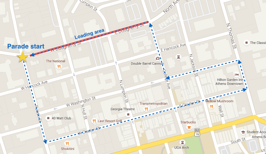 UGA Parade Route — Grady Newsource