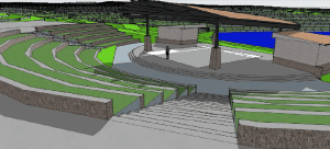 Current design of amphitheater shows grass seating