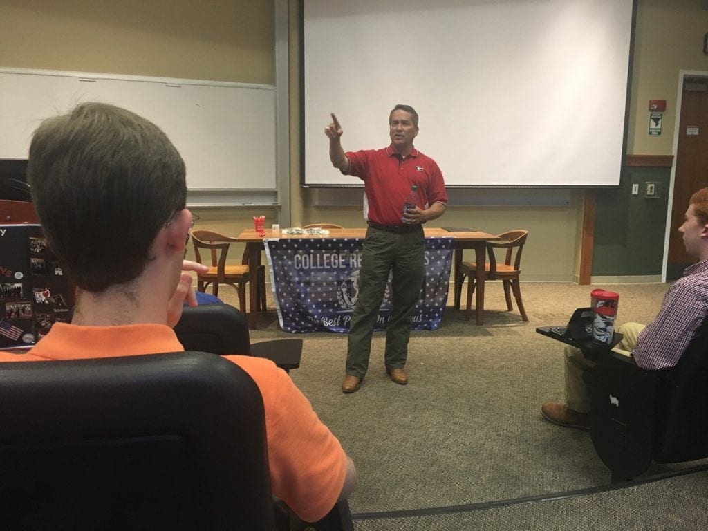 Cromwell. Representative Jody Hice speaks to UGA College Republicans on August 31.