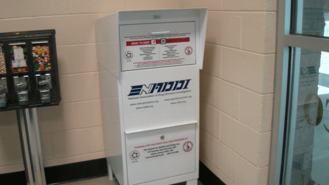 This is the prescription drug drop box at the Jackson County Sheriff's Office, where residents can drop off expired, unused, or unwanted medication.