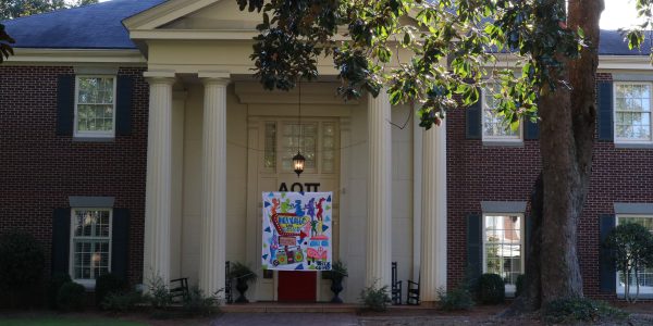 The Alpha Omicron Pi house is located at 1190 S. Milledge Ave. in Athens, Georgia, and is owned by Alpha Omicron Pi. The sorority has received multiple permits to renovate the property from the Athens Clarke County Government; the house is valued at $2.3 million. (Photo by Emma Fordham)
