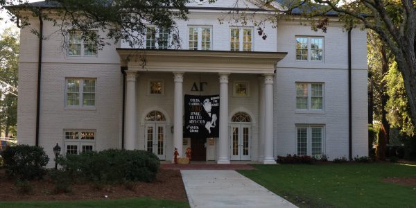 The Delta Gamma house is located at 290 S. Milledge Ave. in Athens, Georgia, and is owned by the Delta Iota Chapter House Corporation of Delta. It is currently valued at $1.9 million. (Photo by Emma Fordham)