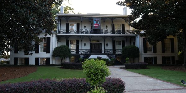 The Phi Mu house, located at 250 S. Milledge Ave. in Athens, Georgia, is owned by the Alpha Alpha Chapter House Corporation. The house received a local historic designation from the Athens-Clarke County Government in 1991 and is valued at $2.2 million. (Photo by Emma Fordham)