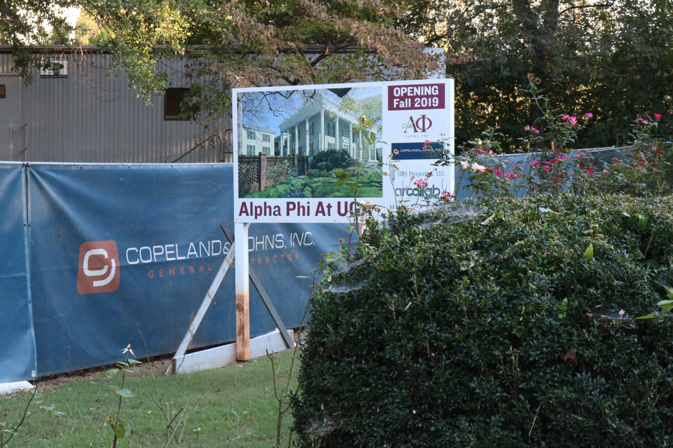 The University of Georgia’s newest sorority is Alpha Phi. The chapter’s house, located at 387 S. Milledge Ave. in Athens, Georgia, is currently undergoing major renovations. The house, owned by the Georgia House Corporation of Alpha Phi, is valued at $1.3 million. (Photo by Emma Fordham)