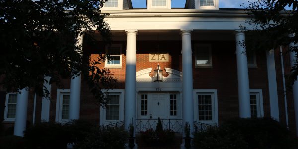 The sun sets over the  Zeta Tau Alpha house, located at 897 S. Milledge Ave. in Athens, Georgia. The house is owned by Zeta Tau Alpha Fraternity Housing. It is currently valued at $1.8 million.  (Photo by Emma Fordham)