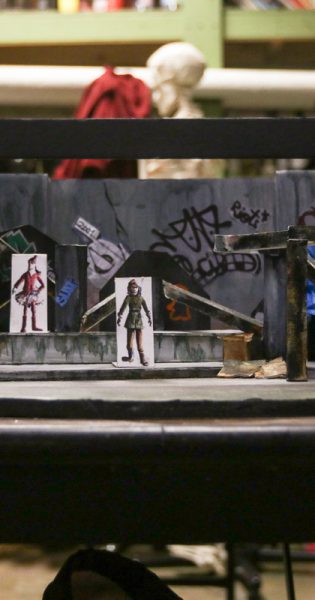 A scale mock-up of the set for the production of In the Blood by the University of Georgia Department of Theatre and Film Studies made by Maddie Walsh to help plan her design. (Photo/Anthony Gagliardi)