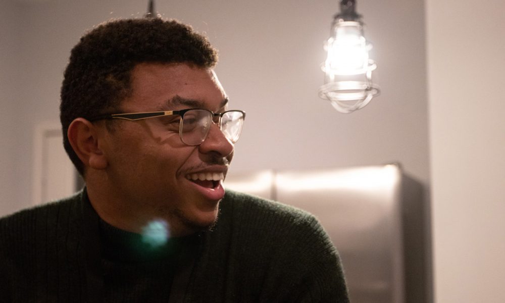 Jacob Porter in Houston for the College Unions Poetry Slam Invitational. Jacob is the only first time member of the 2019 University of Georgia poetry slam team. (Photo/Anthony Gagliardi)
