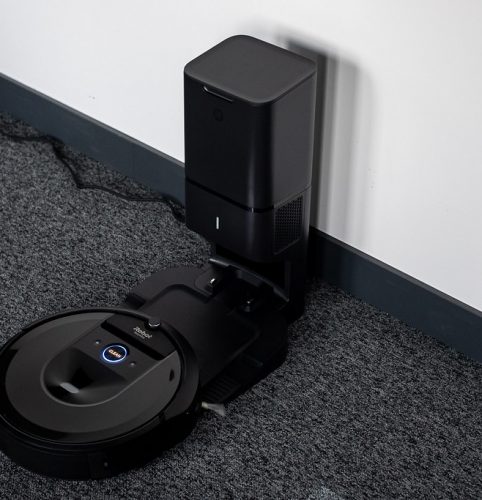 Roomba s9+ Vacuum cleaner: A voice activated vacuum cleaner that vacuums and empties itself. An example of robotics that can perform physical tasks.