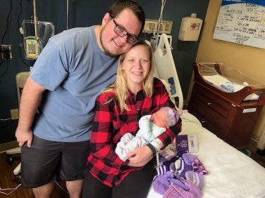 Flanagan family after the birth of their daughter