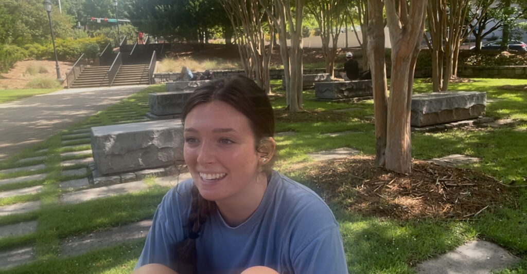 Closeup of UGA student