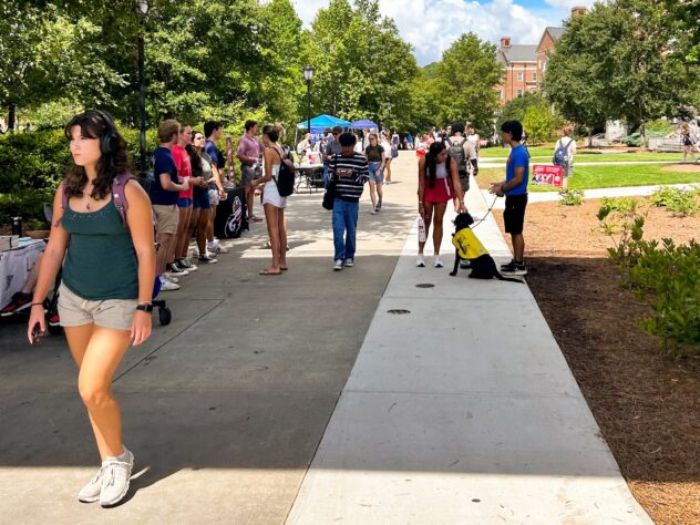 Students walk on UGA campus