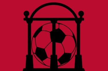 Graphic with the UGA arch and a soccer ball