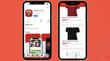 Screenshots of two phones displaying an app