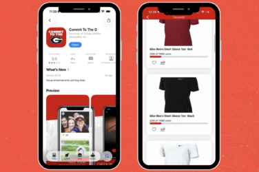 Screenshots of two phones displaying an app