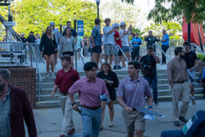 Turning Point USA Tour attendees leaving the Venue