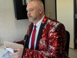 A stadium announcer