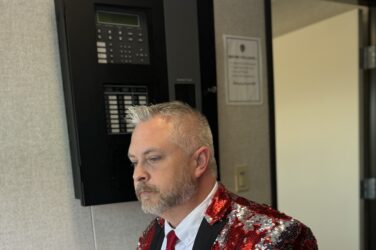 A stadium announcer