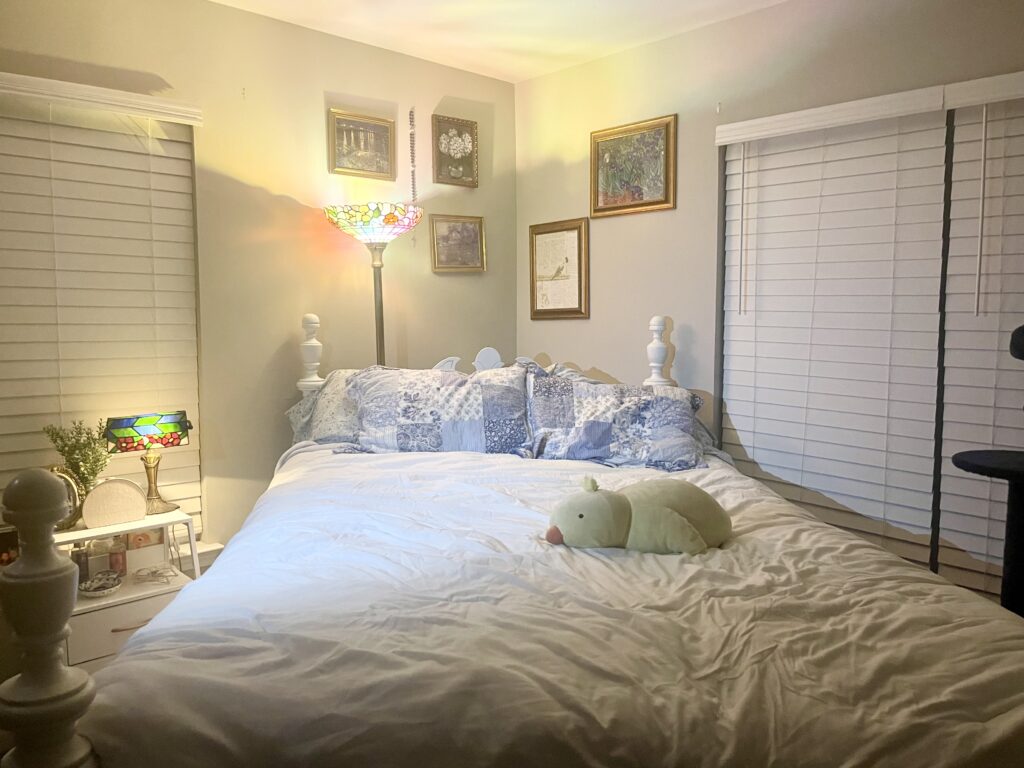 A shot of Jochum's bedroom in her Athens apartment. 