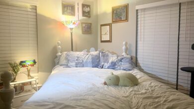A shot of Jochum's bedroom in her Athens apartment.
