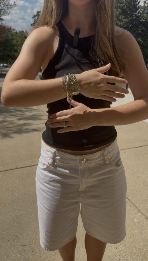 Parker showing off her timeless accessories.